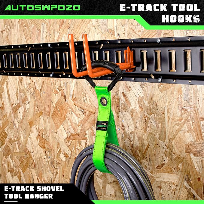 8-Pack Heavy Duty E-Track Shovel/Tool Hanger, Warehouse - Image 6