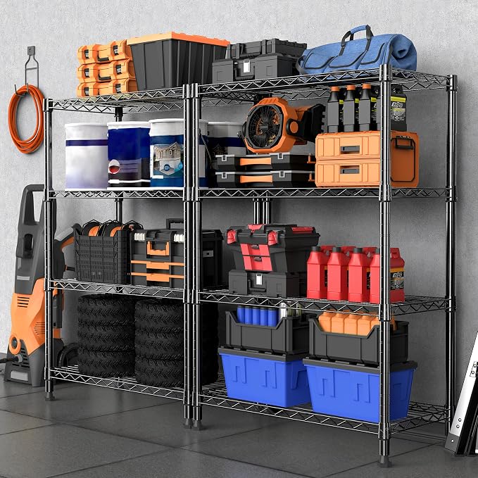 1000 lbs Storage Shelving Steel Heavy Duty 4-Tier Utility Shelving Unit Steel - Image 8