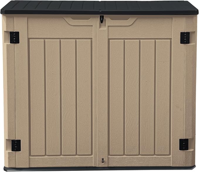 DWVO 35 Cuft Outdoor Horizontal Storage, Waterproof Resin Storage Shed by DWVO