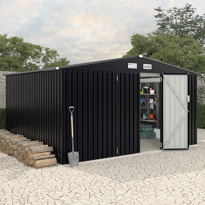 8x10 FT Metal Storage Sheds Outdoor, MetalTool Shed - Image 9
