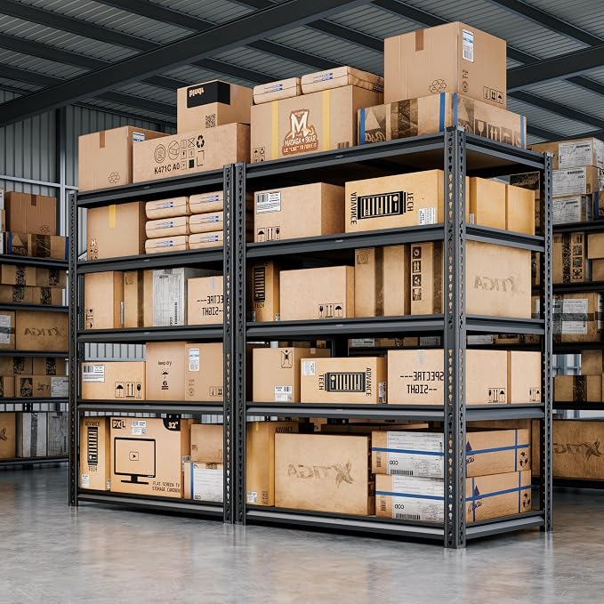 72"H Storage Shelves heavy duty, 2200LBS Garage Shelving, 5 Tier Metal Shelving - Image 2