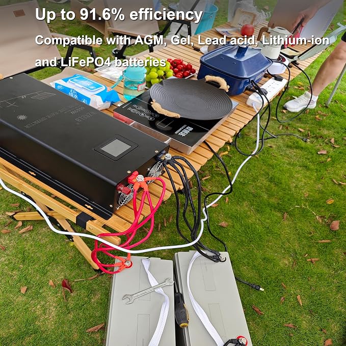 WZRELB 7000W Split Phase Pure Sine Wave Inverter, 48V DC to 120V/240V AC - Image 4