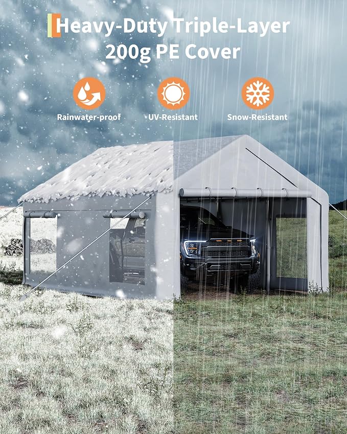 12x20 Ft Carport, Car Port - Image 3