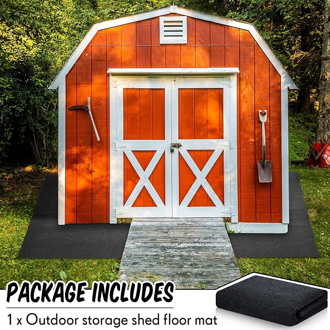 Haull Waterproof Outdoor Storage Shed Mat, 10x10 ft, Felt Surface, Non Slip - Image 4
