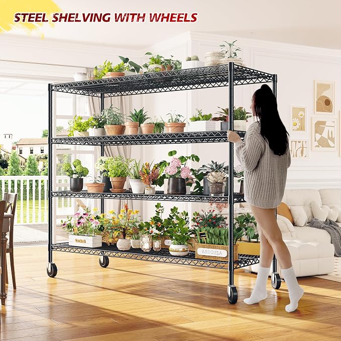 REIBII 55.5''W Storage Shelves 2500LBS Wire Shelving Unit - Image 2