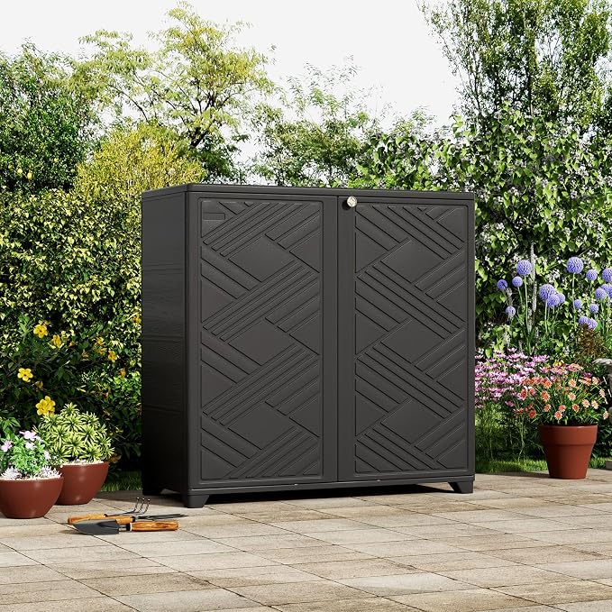 ZZM Indoor/Outdoor Storage Cabinet Waterproof, All Weather Outdoor Storage - Image 3