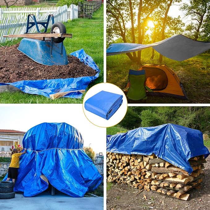 Tarp 10x20 Feet 14 Mil Heavy Duty Waterproof Tarp, Large Multipurpose Cover - Image 7
