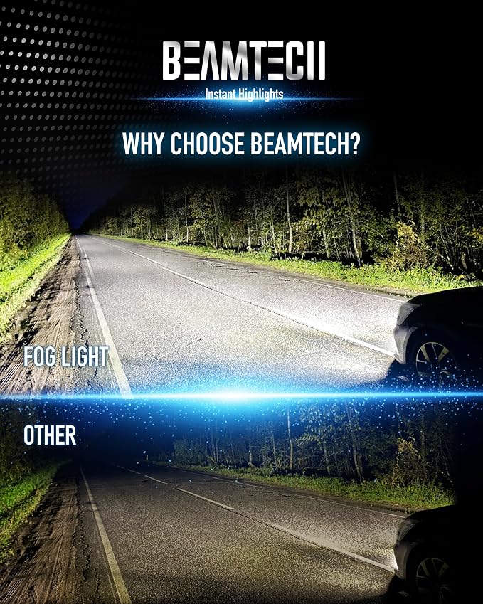 BEAMTECH H11 Bulb, H8 H9 Fog Light Bulb Fanless in Line 6500K Light Bulb Pack - Image 5