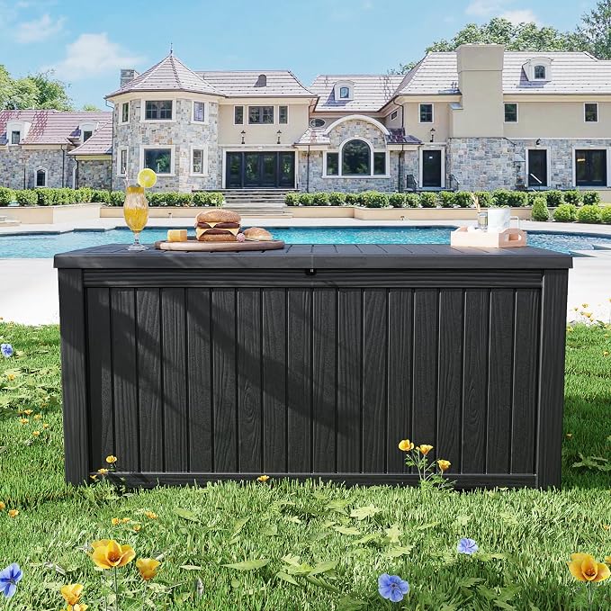 200 Gallon Resin Deck Box, Waterproof Outdoor Storage Bin - Image 7