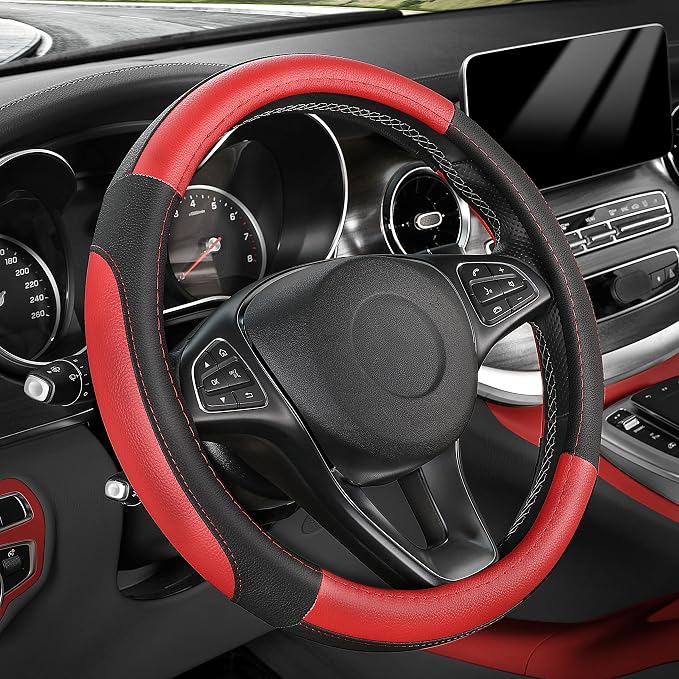 SEG Direct Car Steering Wheel Cover Universal Standard Size 14.5-15 inch - Image 8