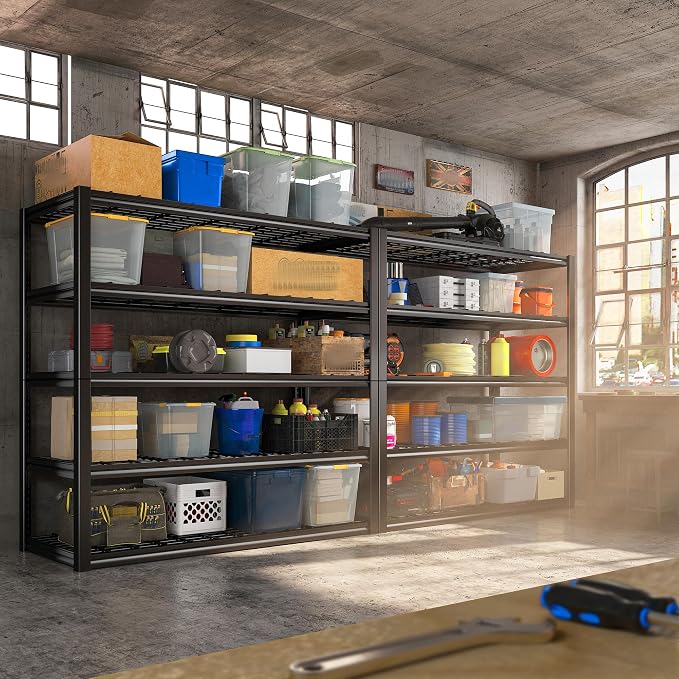 REIBII 48.2''W Garage Shelving Heavy Duty Metal Shelving 3000LBS Storage - Image 2