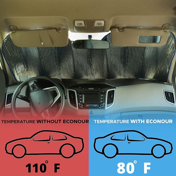 EcoNour Accordion Car Windshield Sun Shade | Foldable Car Window Shades - Image 6