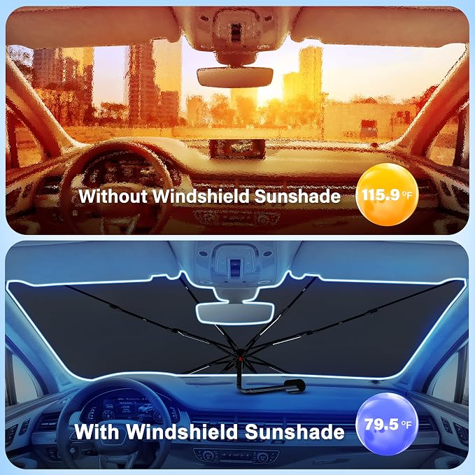 EcoNour Car Windshield Sunshade Umbrella | Foldable Windshield Sun Shade Cover - Image 6