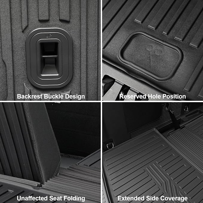 Floor Mats for 2020-2024 2025 Ford Explorer, All Weather TPE Floor Mat Cargo - Image 8