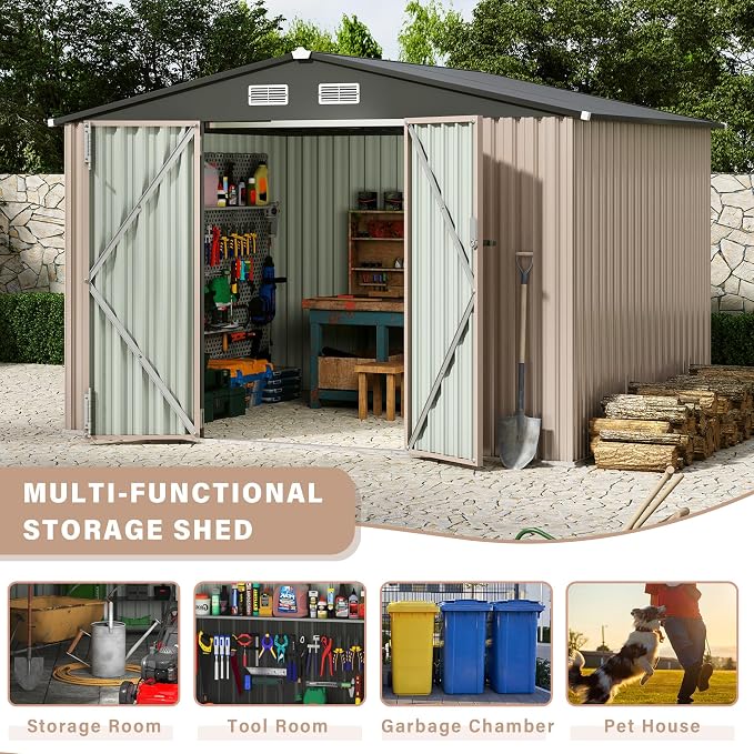 10x12 FT Metal Storage Sheds Outdoor, Metal ToolShed - Image 3