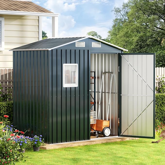 Breezz 6x4FT Outdoor Steel Storage Shed by BreezZ