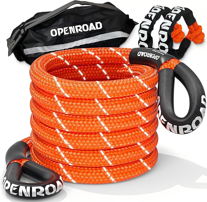OPENROAD Kinetic Recovery Tow Rope, 36000 Lbs Extreme Duty 35% Elasticity by OPENROAD