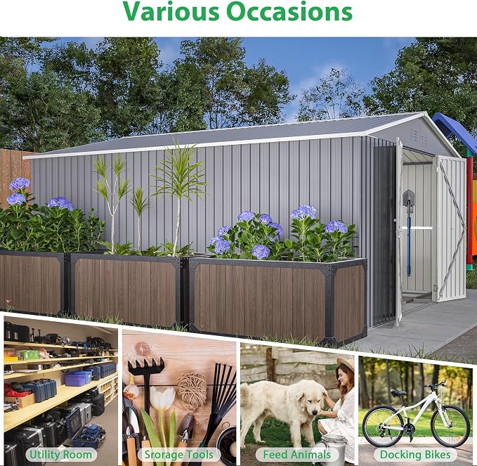 Large Outdoor Storage Shed, Utility Tool Shed Storage House - Image 7
