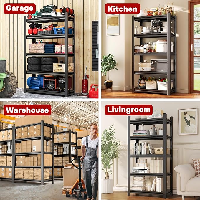 72" H Garage Shelving Unit 3500 LBS Heavy Duty Storage Shelves, Adjustable 5 - Image 9