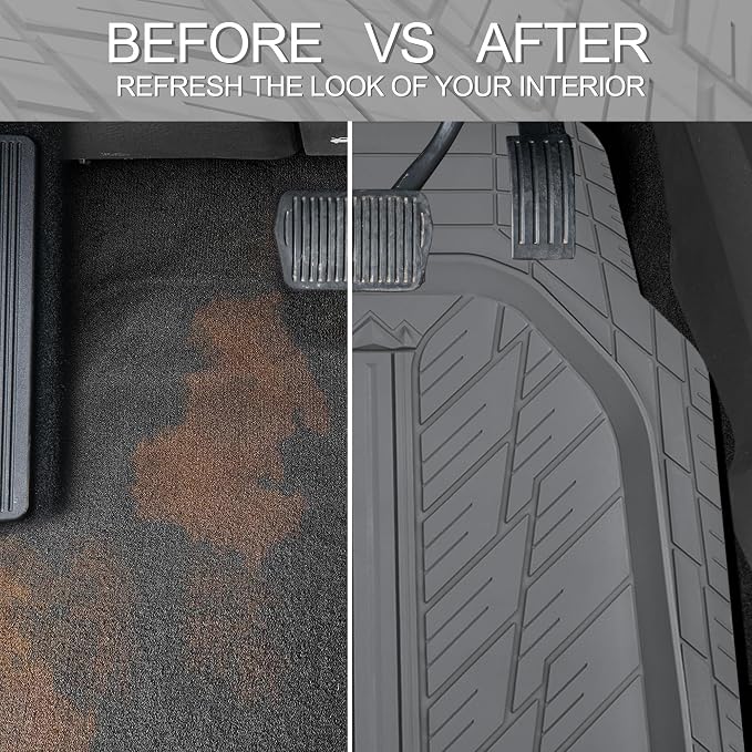CAR PASS DeepDish Floor Mats for Cars Full Set, Heavy Duty Rubber Car Mats - Image 6