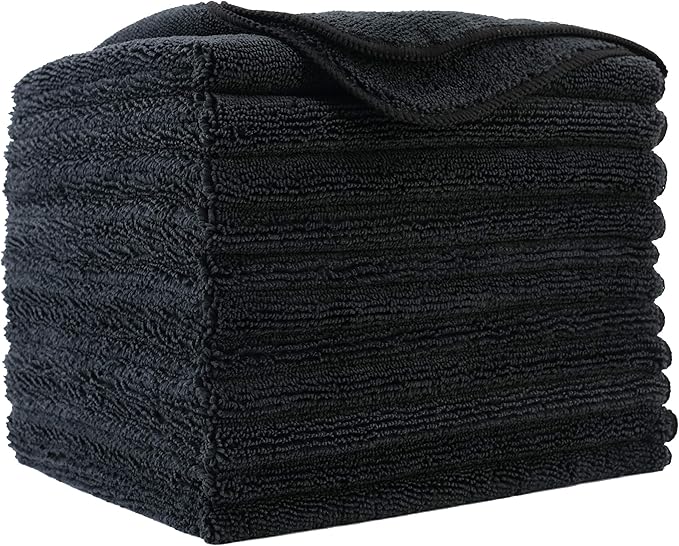 POLYTE Premium Microfiber Cleaning Towel, 16 x 16 in, 12 Pack by Polyte