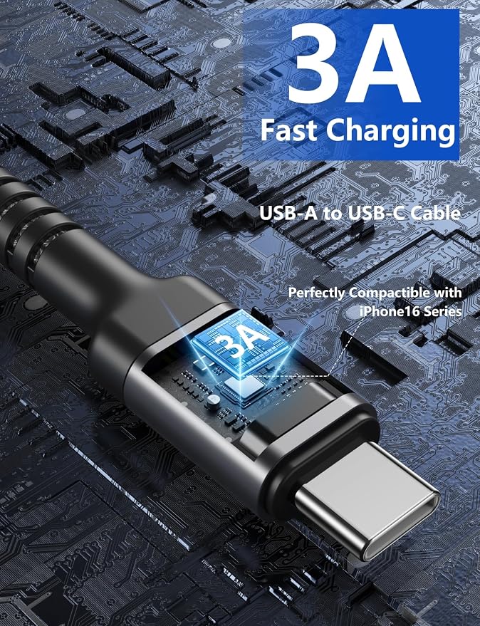 PRAKIE USB C Cable Fast Charging, Short USB Type C Charging Cord Compatible - Image 3