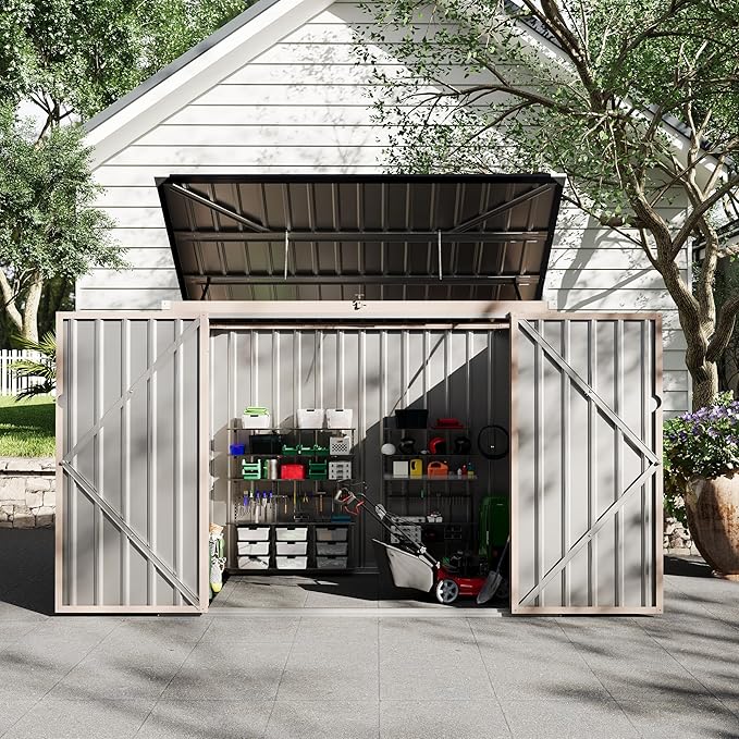 3x6 FT Garbage Bin Shed Stores, Outdoor Trash Can Storage 2 Binsgarbage Bin - Image 9