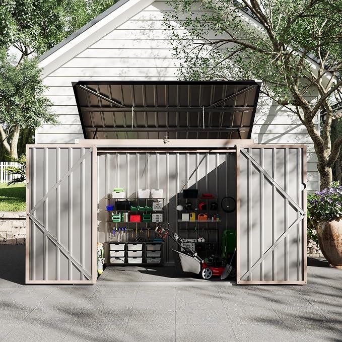 Outdoor Trash Can Storage 2 Binsgarbage Bin Storage Shed, 3x6 FT Garbage Bin - Image 9
