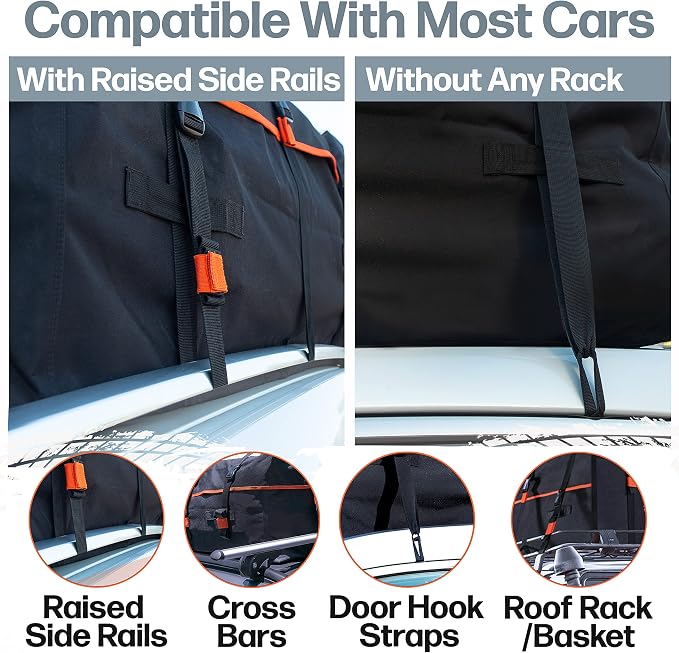 RoofPax Waterproof 19 Cubic Feet Rooftop Cargo Carrier Bag – Heavy Duty Car - Image 2
