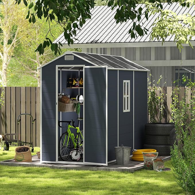 MyVoice 8x4 FT Outdoor Resin Storage Shed by MyVoice