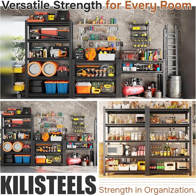 3000LBS Wire Shelving Unit, 5 Tier Adjustable Metal Storage Shelves - Image 8