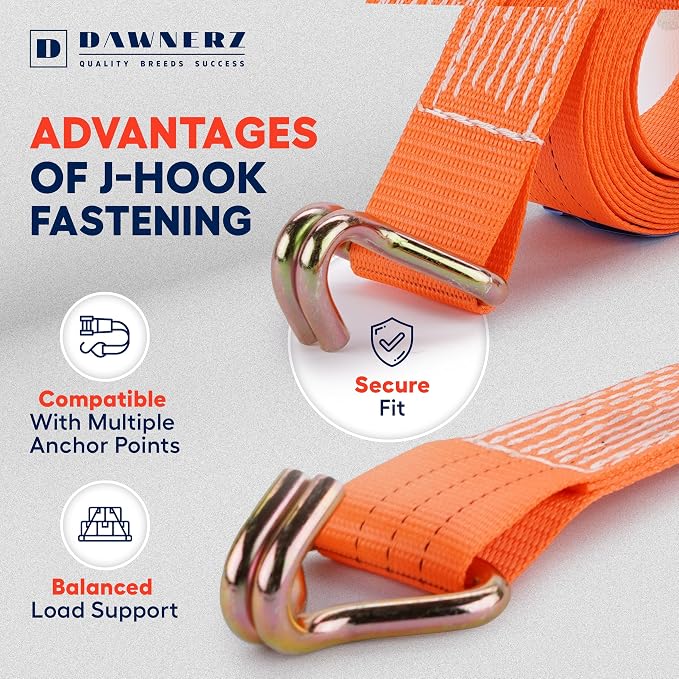 2 Inch x 20 Ft Heavy Duty Ratchet Straps - 6600 Lb Breaking Strength Tie Downs - Image 8